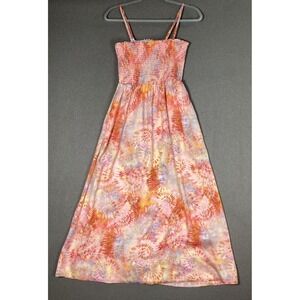 Marine Layer Boho Hippie Tie Dye Maxi Dress Smocked Bodice Size M Cottagecore